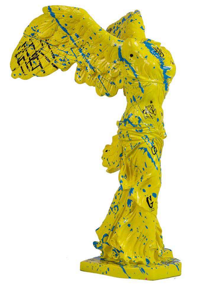 Nike Of Samothrace Yellow-Blue-Rain